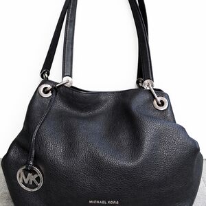 Michael Kors Raven Black Pebbled Leather Shoulder Bag